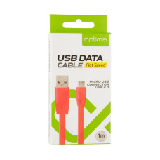 USB Кабель Optima Flat Speed MicroUSB (C-014) Red