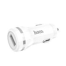 Автомобільний зарядний пристрій 2USB Hoco Z27 White + USB Кабель iPhone 8 (2.4A)