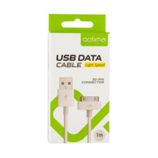 USB Кабель Optima Light Speed iPhone 4 (30pin) White