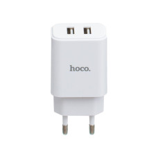 Мережевий зарядний пристрій 2USB Hoco C62A White (2.1A)