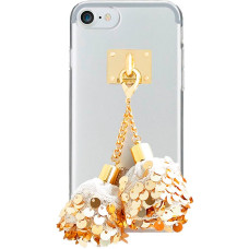 Чохол iPhone 7 White/Gold DDPOP Spangle Ball case