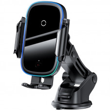 Автотримач з бездротовою зарядкою Baseus Wireless Charger Light Electric Car Mount (WXHW03-01) Black