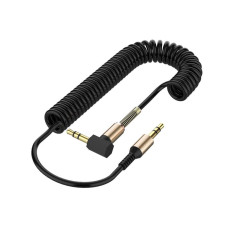 AUX кабель SP-206 пружинный TRS 3.5 - TRS 3.5 1.5m черный