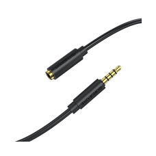 AUX кабель Borofone BL12 подовжувач Jack 3.5 to Jack 3.5 (F) 2m чорний