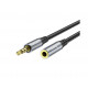 AUX кабель Hoco UPA20 удлинитель Jack 3.5 to Jack 3.5 (F) 1m серебристый