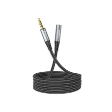 AUX кабель Hoco UPA20 подовжувач Jack 3.5 to Jack 3.5 (F) 1m сріблястий