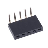 PBS-5R (ZL263-5SG) (гнёзда на плату, 1х5, угловые, 2,54мм) CONNFLY