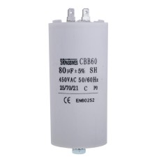 80uF 450VAC ±5% 60x120mm болт, з клемами 6.3 mm CBB60E-80/450 конденсатор пусковий
