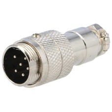 Роз'єм GX16-5 MIC345 Штекер 5-конт. на кабель метал. Корпус