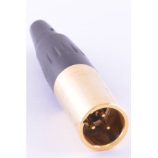 Штекер "тато" mini xlr 3P, на кабель, золочений GT3-1402-3P-G