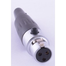 Штекер "мама" mini xlr 3P, на кабель, срібний GT3-1401-3P-SC