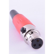 Штекер "мама" mini xlr 3P, на кабель, червоний GT3-1401-3P-RD