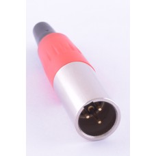 Штекер "тато" mini xlr 3P, на кабель, червоний GT3-1402-3P-RD