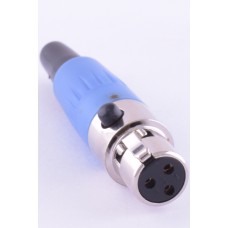 Штекер "мама" mini xlr 3P, на кабель, синій GT3-1401-3P-BL