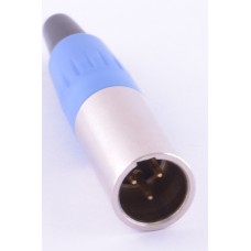Штекер "тато" mini xlr 3P, на кабель, синій GT3-1402-3P-BL