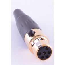 Штекер "мама" mini xlr 6P, на кабель, золочений GT3-1401-6P-G