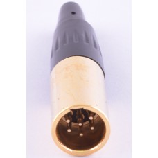 Штекер "тато" mini xlr 6P, на кабель, золочений GT3-1402-6P-G