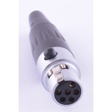 Штекер "мама" mini xlr 6P, на кабель, срібний GT3-1401-6P-SC