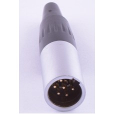 Штекер "тато" mini xlr 6P, на кабель, срібний GT3-1402-6P-SC