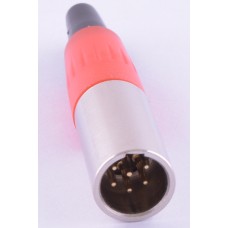 Штекер "тато" mini xlr 6P, на кабель, червоний GT3-1402-6P-RD