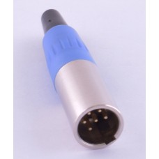 Штекер "тато" mini xlr 6P, на кабель, синій GT3-1402-6P-BL