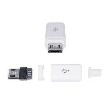 Micro USB тип B вилка apple style біла корпус хвостовик