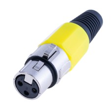 Штекер "мама" XLR 3P, на кабель, жовтий AL1201-Bochen