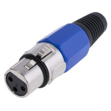 Штекер "мама" XLR 3P, на кабель, синій AL1205-Bochen