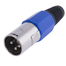 Штекер "папа" XLR 3P, на кабель, синій AL1206-Bochen