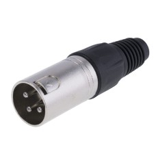 Штекер "папа" XLR 3P, на кабель, чорний AL1207-Bochen