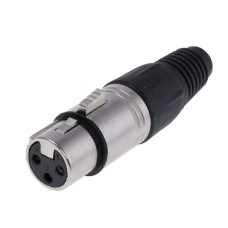 Штекер "мама" XLR 3P, на кабель, чорний AL1208-Bochen