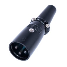 Штекер "папа" XLR 3P, на кабель, чорний AL1209-Bochen