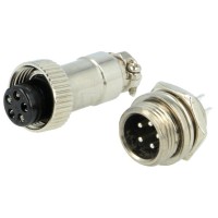 DS1110-01-5B6-CONNFLY (комплект роз'ємів, мама на панель-тато штекер 5 контактів)