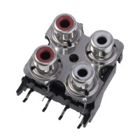 RCA колодка на 4 выходов (RCA-401-N-RE-RE-WH-WH) KLS