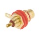 Гніздо RCA червоне на панель, золочене (RCA-108-G-R) KLS