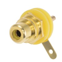 Гніздо RCA жовте на панель, золочене (RCA-108-G-Y) KLS