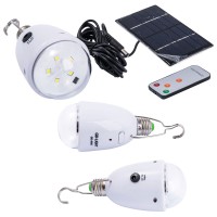 Лампа-ліхтар GDlite 5005, 5 super bright LED, E27, акумулятор 800 mAh, пульт Д,К, сонячна панель