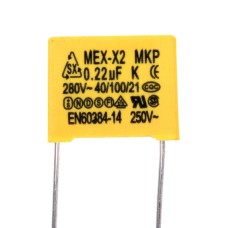 MKP 220nF 280VAC K/-10%, P , 15mm, 8,4x14,5x18mm конденсатор плівковий