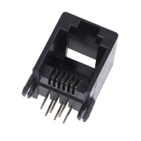 Розетка YH-55-04 5521 6P6C (RJ12) чёрная CZT