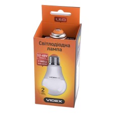 Лампа світлодіодна 10Вт 12-48V, E27, 4100K, VIDEX VL-A60e-10274