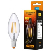 Лампа светодиодная VIDEX Filament 4Вт, 3000К, E27, 220V (VL-C37f-04143)