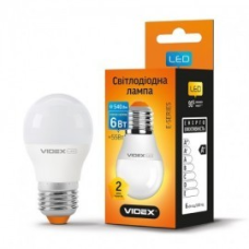 Лампа 6Вт VIDEX Standart, 3000К, E27, 220V VL-G45e-06273