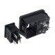 KLS1-AS-303-2 розетка питания AC 250V 10A с выключателем