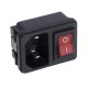 KLS1-AS-303-2 розетка питания AC 250V 10A с выключателем