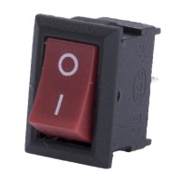 KLS7-025-10111RB, червоний (Перемикач, rocker)