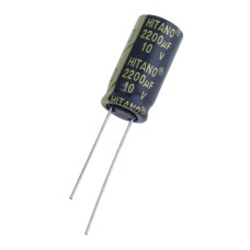 2200uF 10V EXR 10x21mm low imp. EXR222M10B-Hitano електролітичний конденсатор низькоімпедансний