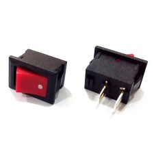 SMRS-101-1 ON-OFF SPST 2P перемикач клавішний, rocker, червона клавіша