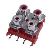 RCA колодка на 4 виходів KLS1-RCA-401-Т-RE-RE-WH-WH