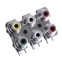 RCA колодка на 6 виходів L-KLS1-RCA-602-T-YE-WH-RE-GR-WH-RE