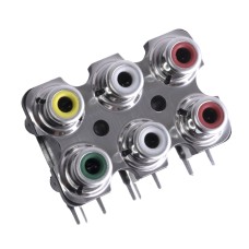 RCA колодка на 6 виходів L-KLS1-RCA-602-T-YE-WH-RE-GR-WH-RE